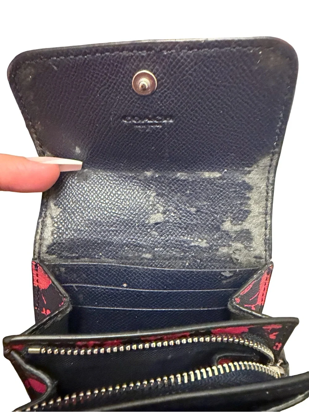 Coach Black & Red Floral Crossbody and Wallet Set
